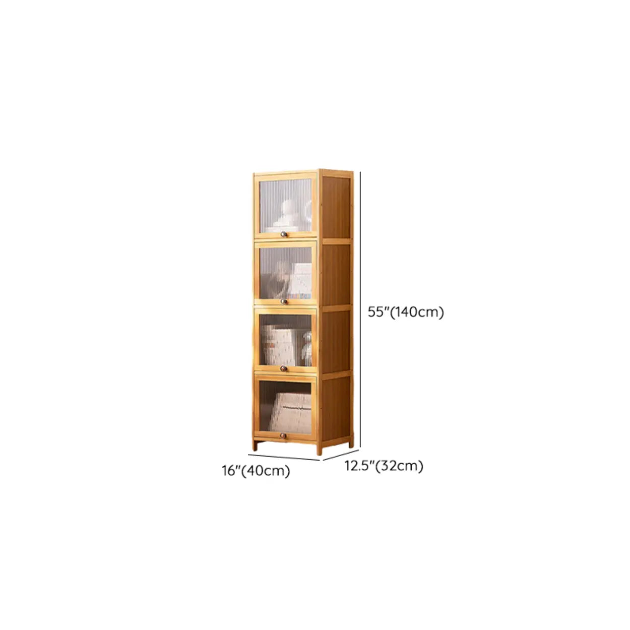Modern Rectangular Closed-Back Bamboo Bookcase