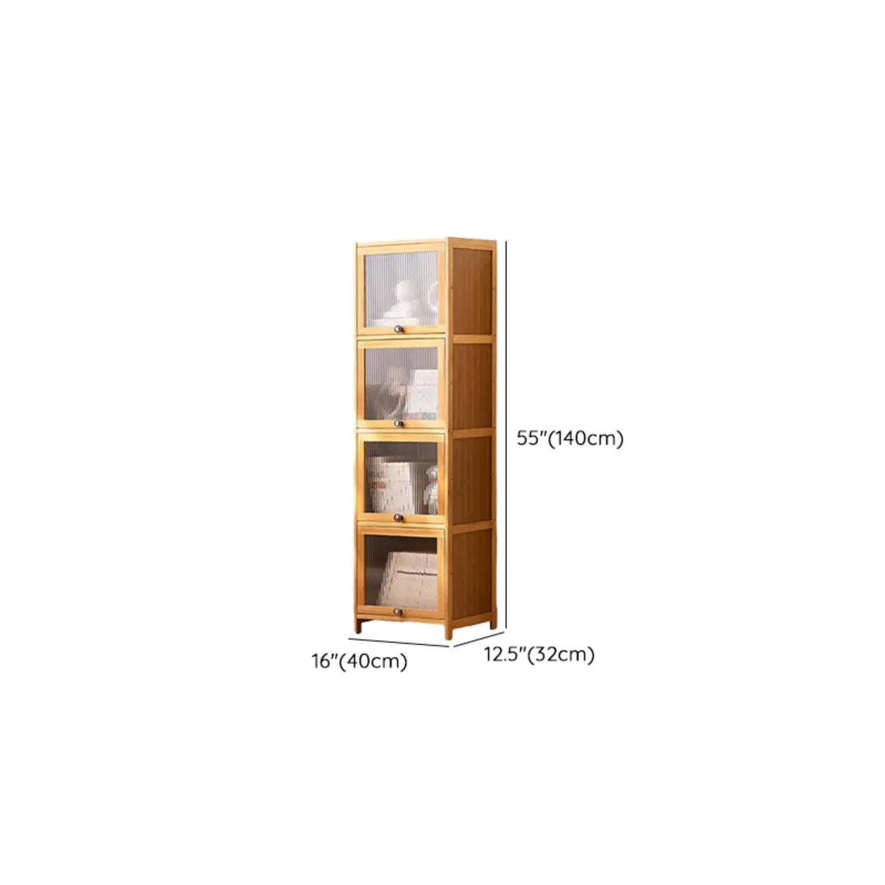 Modern Rectangular Closed-Back Bamboo Bookcase