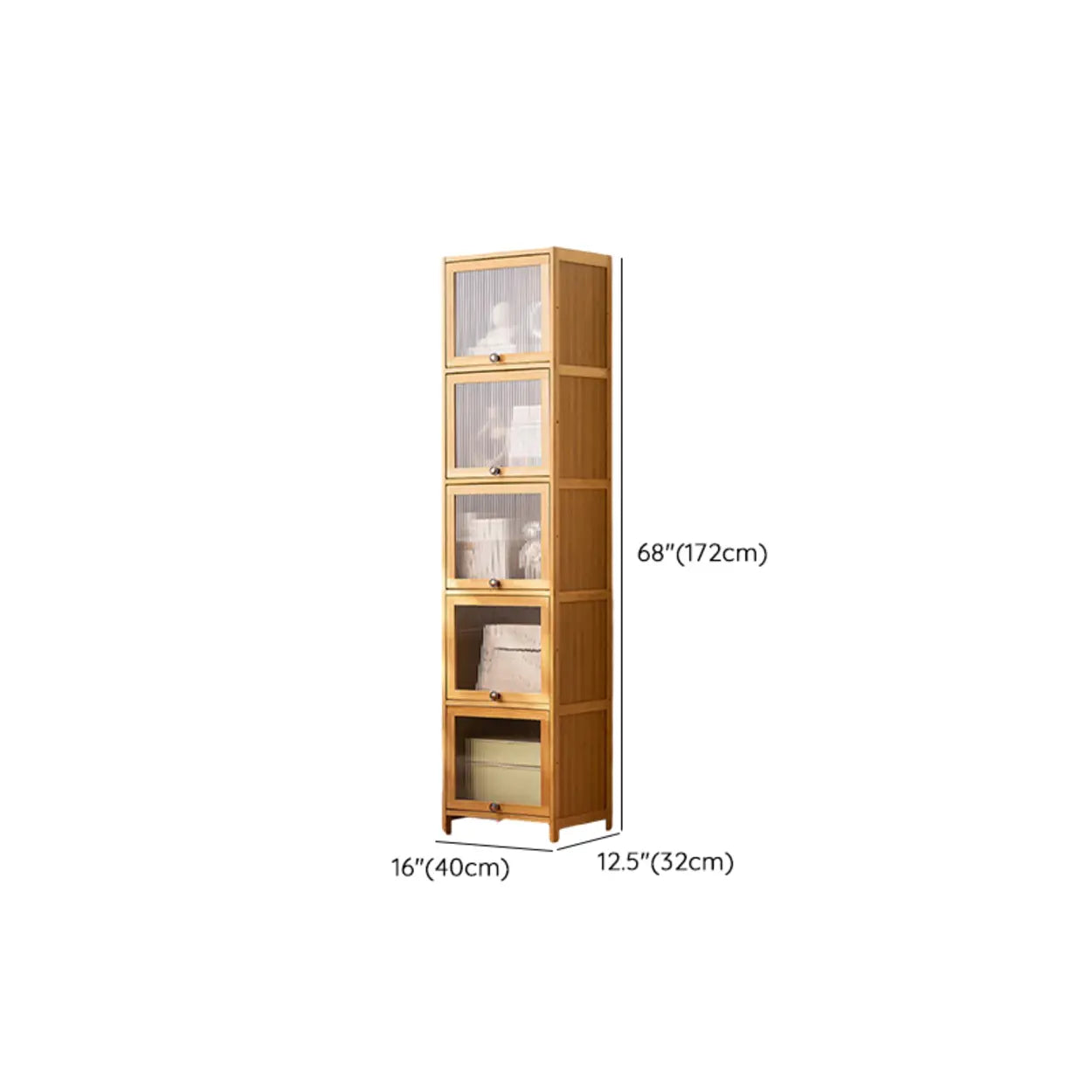 Modern Rectangular Closed-Back Bamboo Bookcase