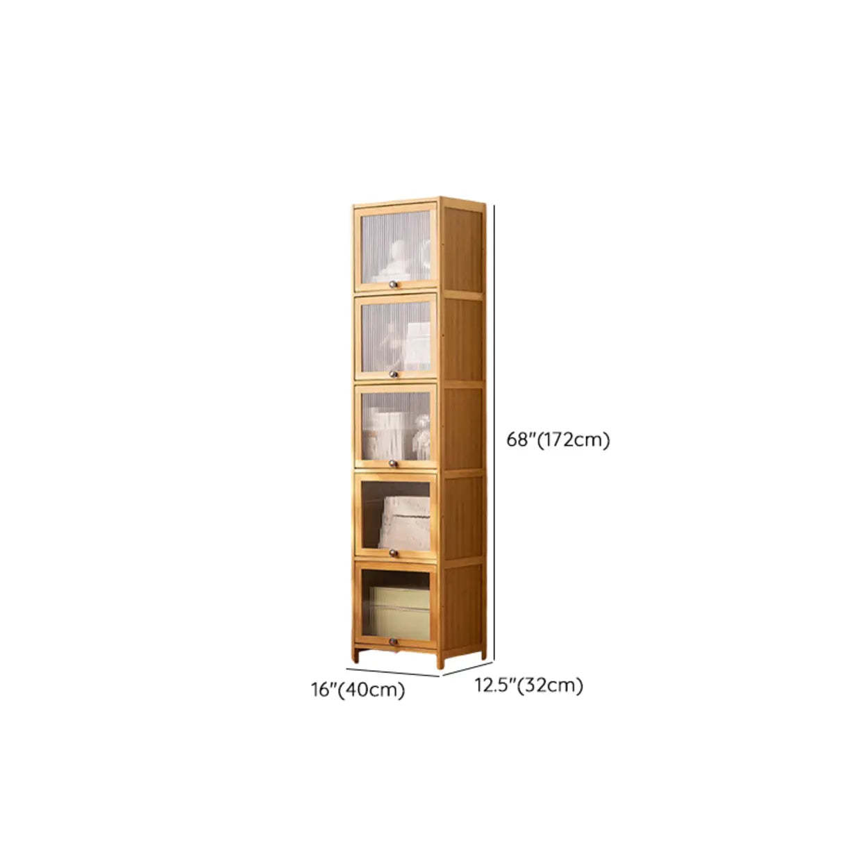 Modern Rectangular Closed-Back Bamboo Bookcase