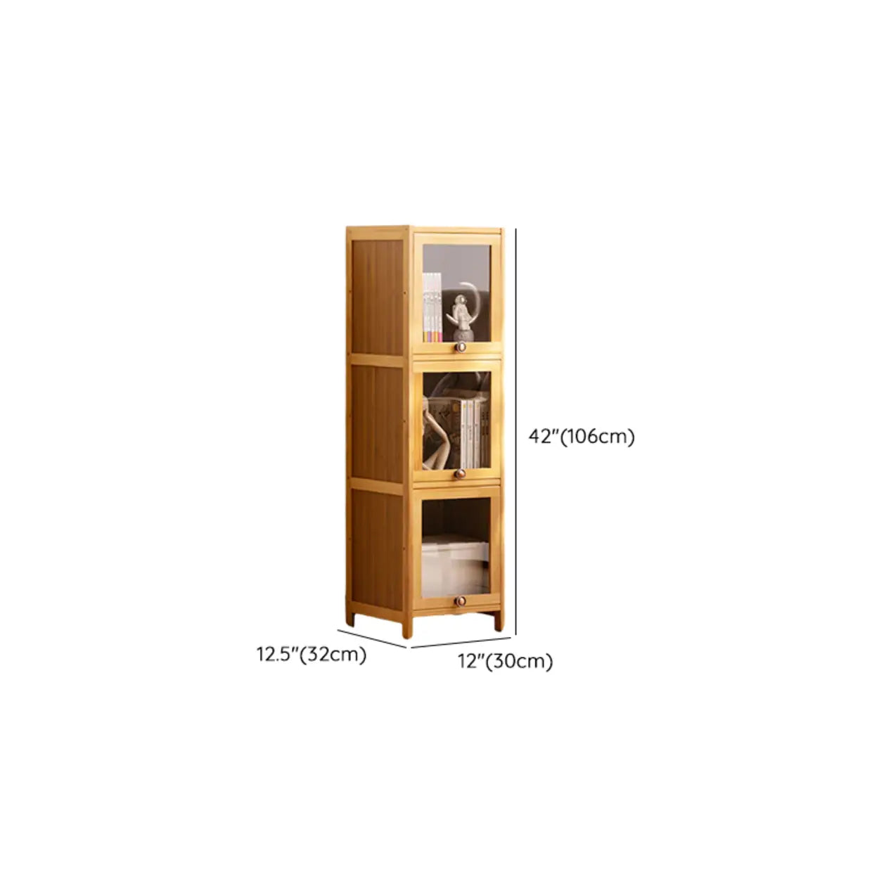 Modern Rectangular Closed-Back Bamboo Bookcase