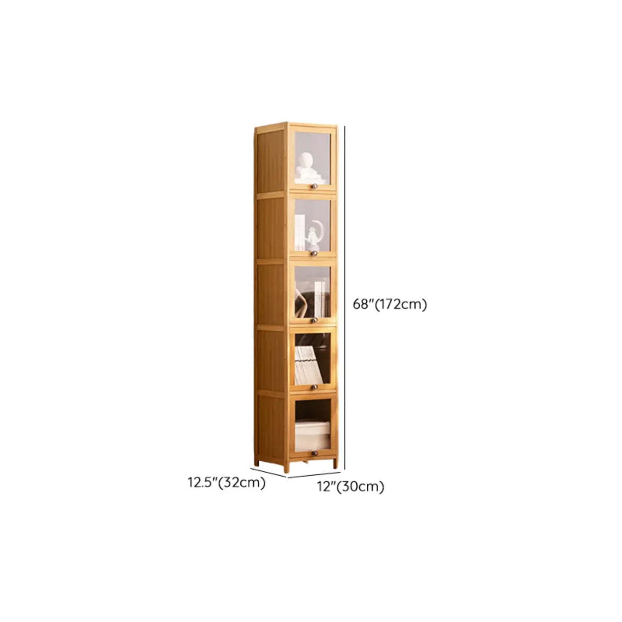 Modern Rectangular Closed-Back Bamboo Bookcase