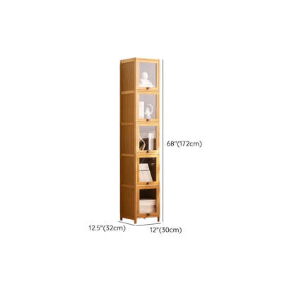 Modern Rectangular Closed-Back Bamboo Bookcase