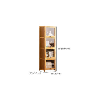 Modern Rectangular Closed-Back Bamboo Bookcase