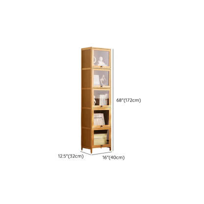 Modern Rectangular Closed-Back Bamboo Bookcase