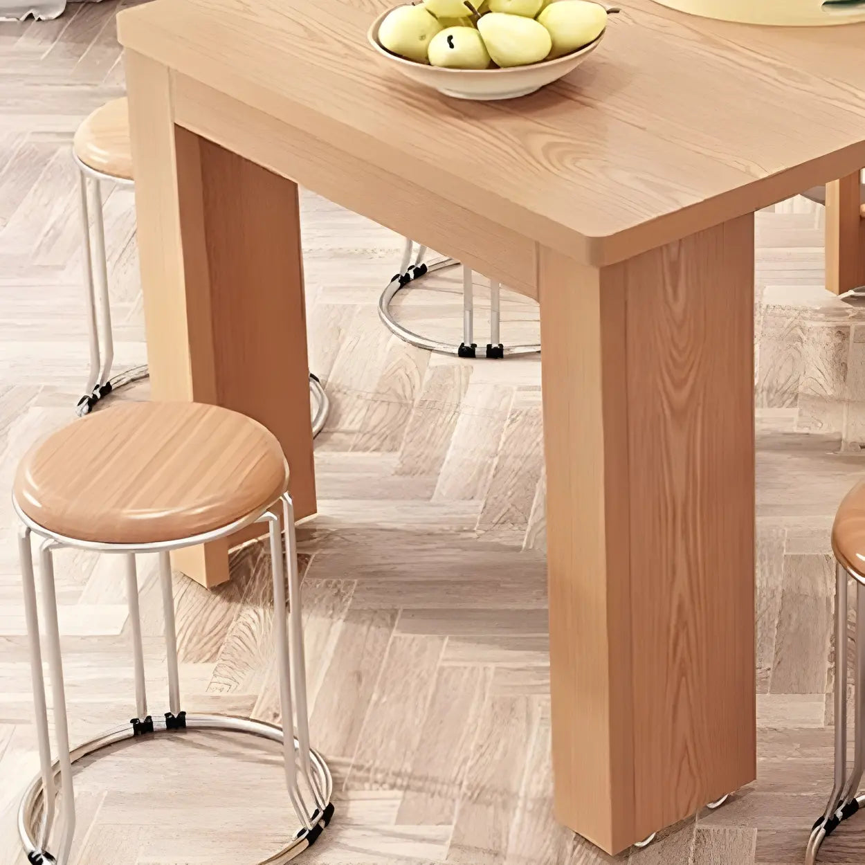 Modern Rectangular Marble Top Extendable Dining Table