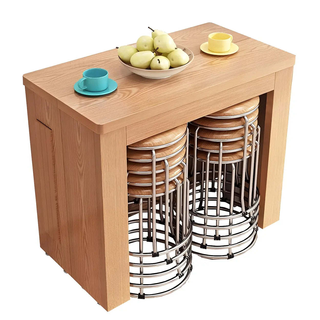 Modern Rectangular Marble Top Extendable Dining Table