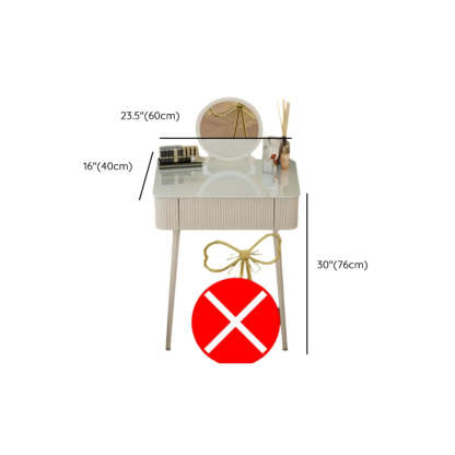 Modern Glass-Top White Vanity Table