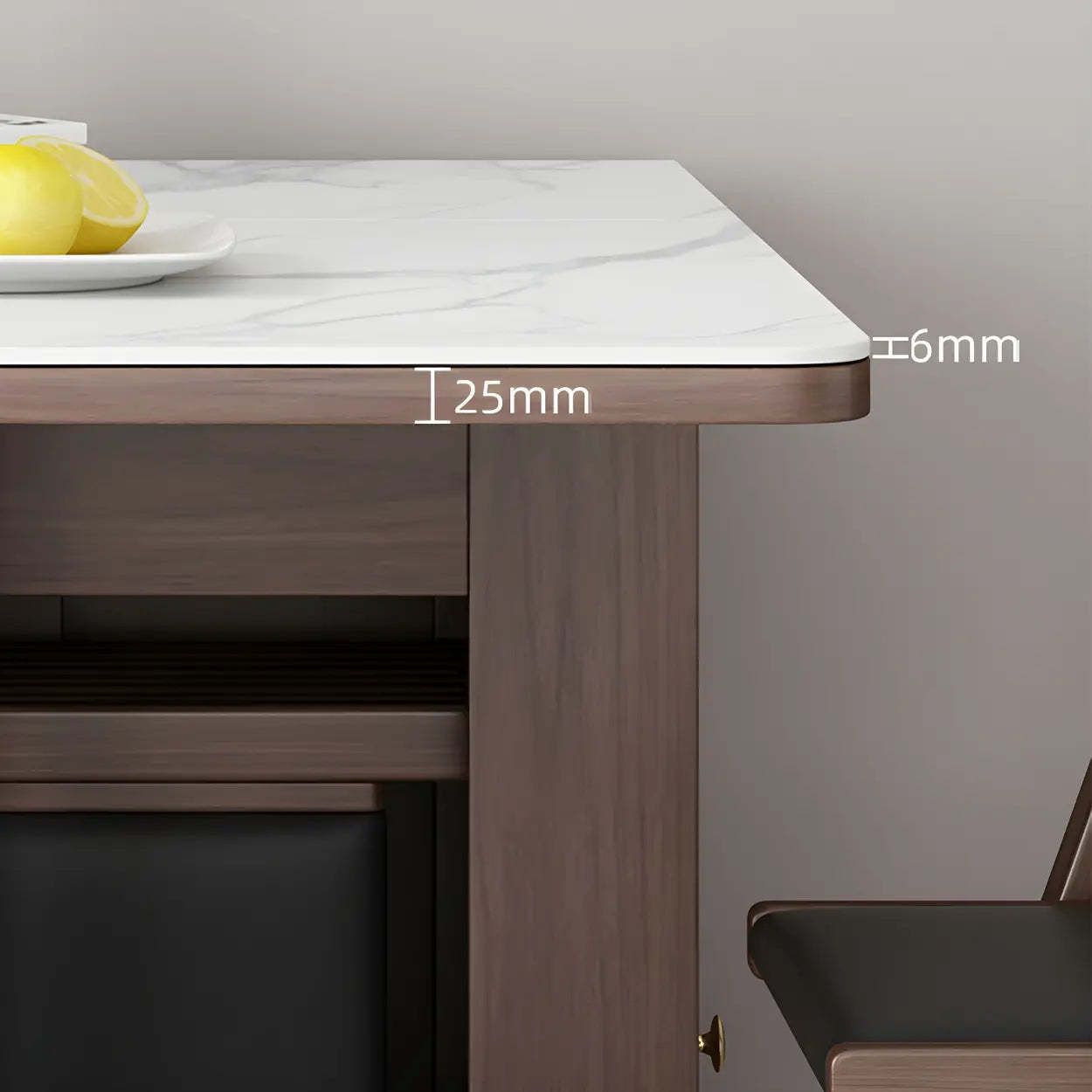 Modern Rectangular White Marble Folding Dining Table
