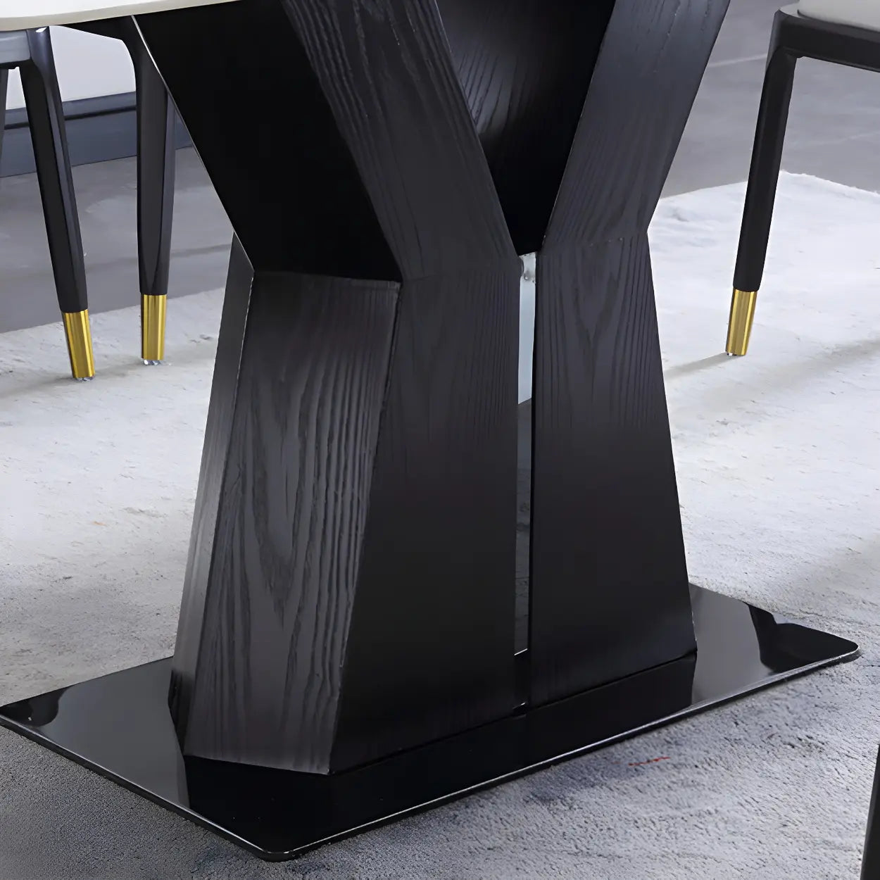 Modern Rectangular White Marble Dining Table