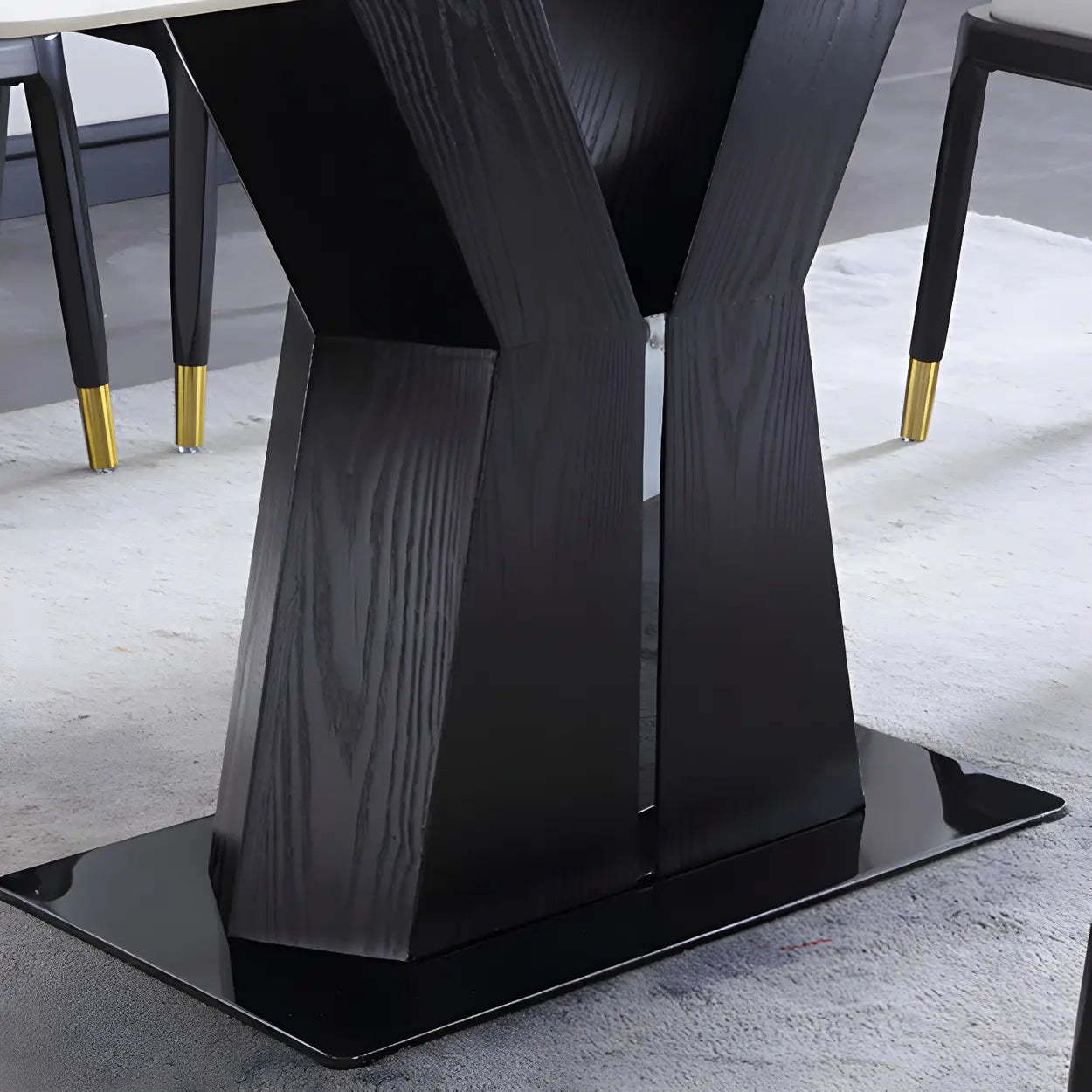 Modern Rectangular White Marble Dining Table