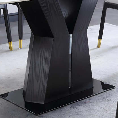Modern Rectangular White Marble Dining Table