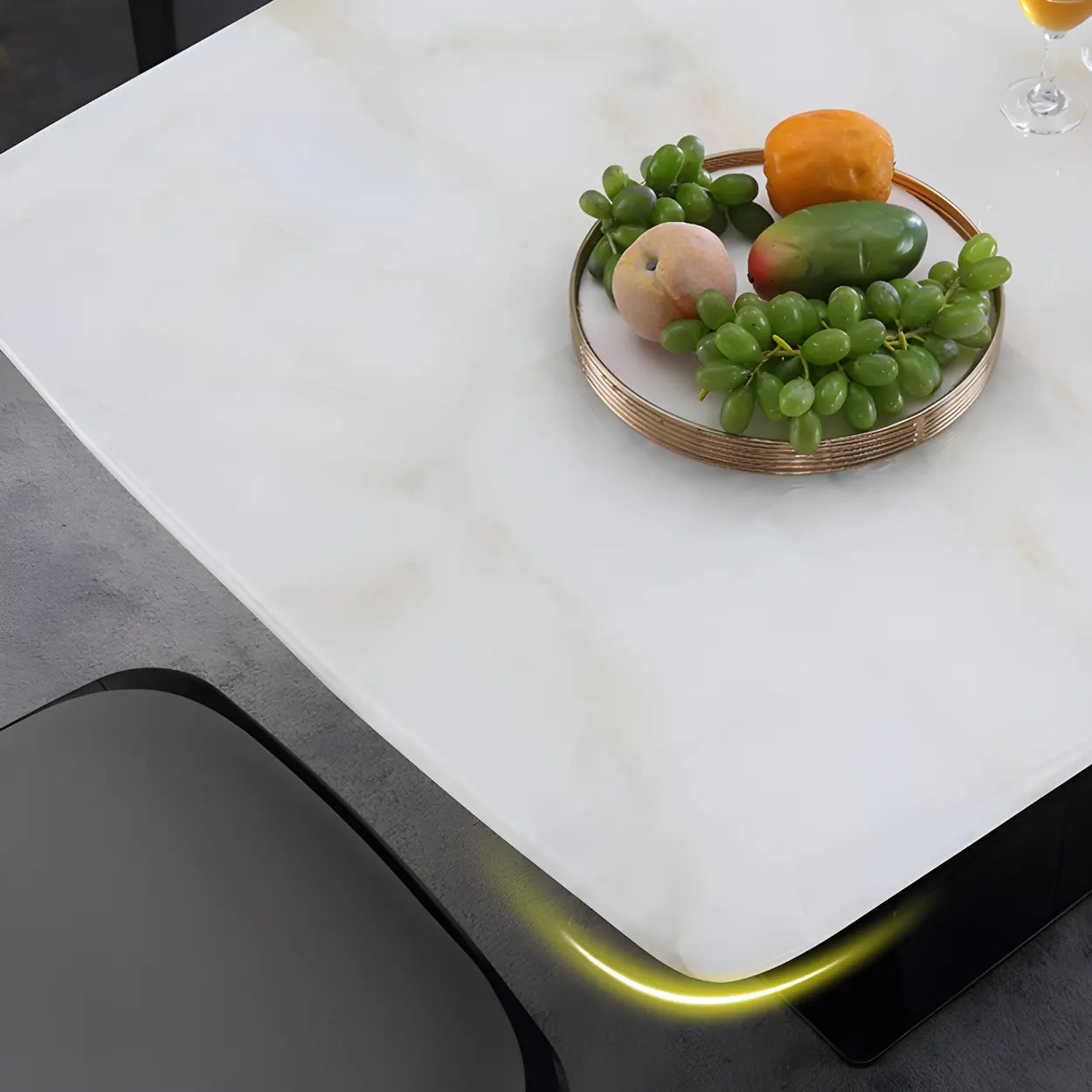Modern Rectangular White Marble Dining Table