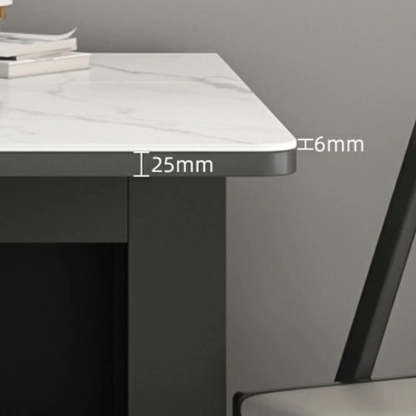 Modern Marble Storage Dining Table with Wheels