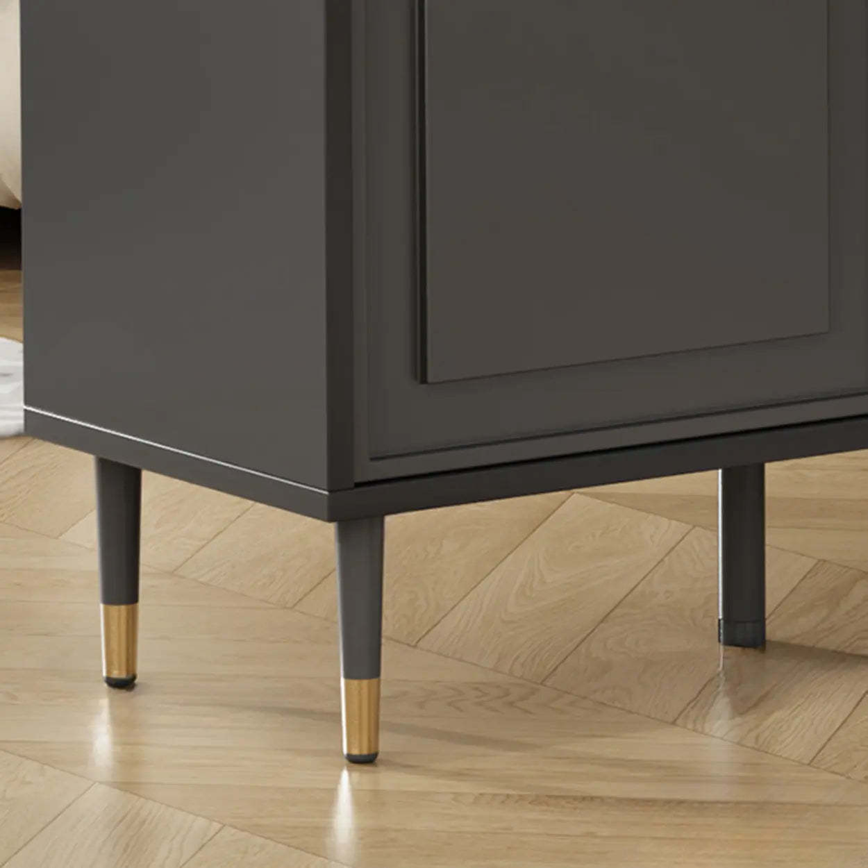 Modern Black Engineered Wood Large Hallway Shoe Cabinet