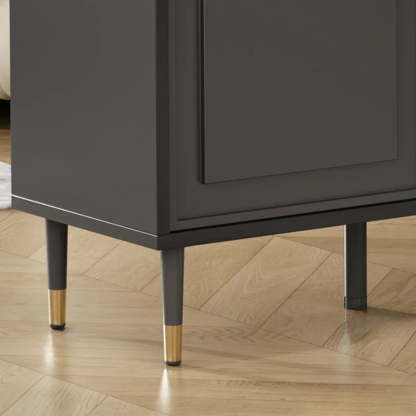 Modern Black Engineered Wood Large Hallway Shoe Cabinet