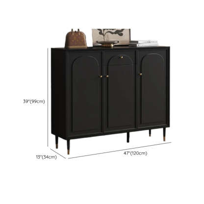 Modern Black Engineered Wood Large Hallway Shoe Cabinet