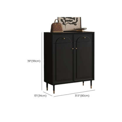 Modern Black Engineered Wood Large Hallway Shoe Cabinet