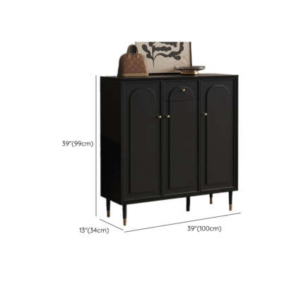Modern Black Engineered Wood Large Hallway Shoe Cabinet