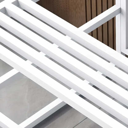 Modern Black Metal Rectangular Crate Plant Stand — White