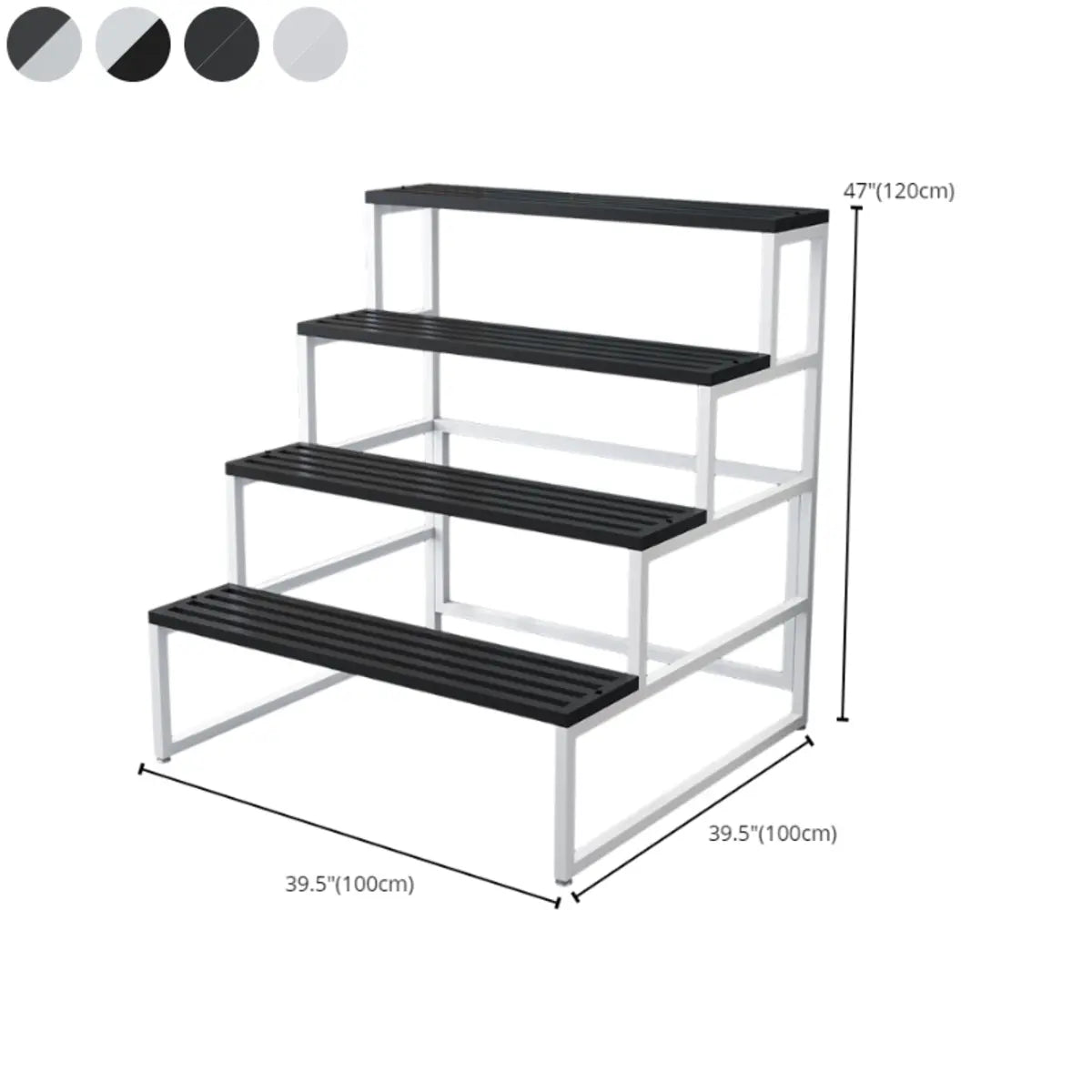 Modern Black Metal Rectangular Crate Plant Stand