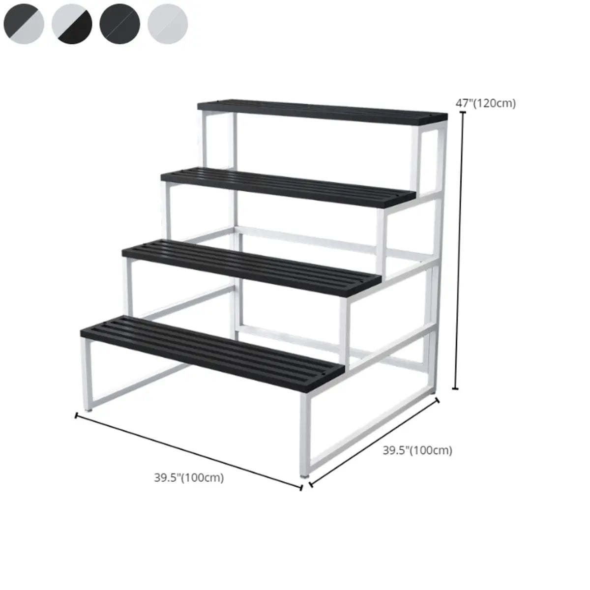Modern Black Metal Rectangular Crate Plant Stand