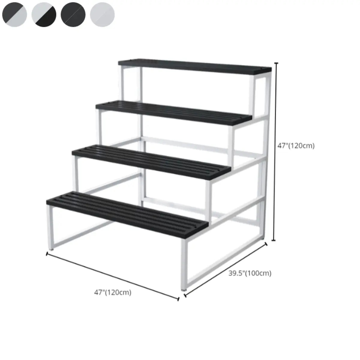 Modern Black Metal Rectangular Crate Plant Stand