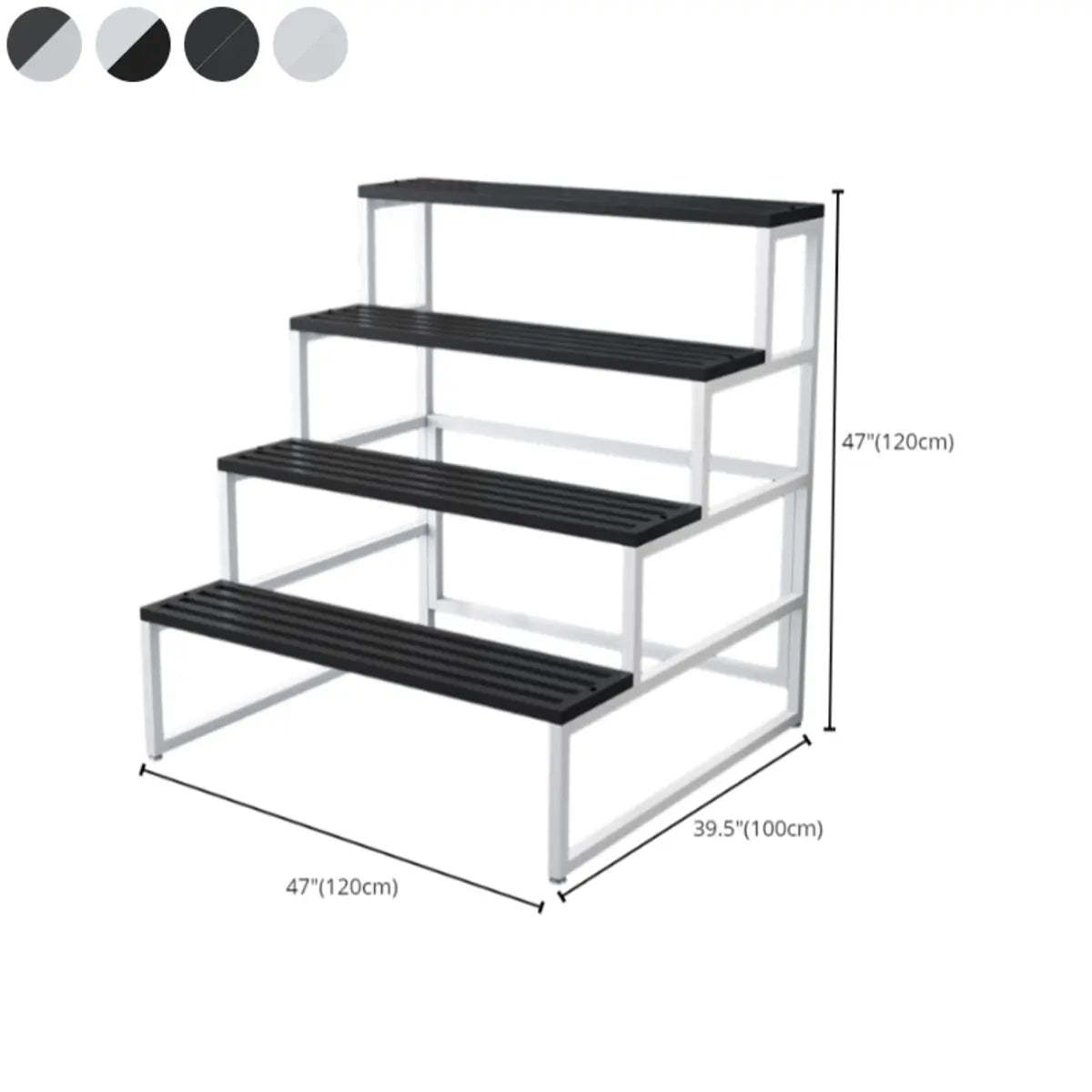 Modern Black Metal Rectangular Crate Plant Stand