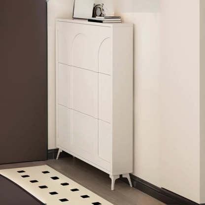 Modern Rectangular Metal Black Shoe Cabinet — Black