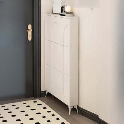 Modern Rectangular Metal Black Shoe Cabinet — Black