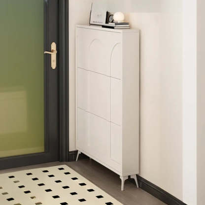 Modern Rectangular Metal Black Shoe Cabinet