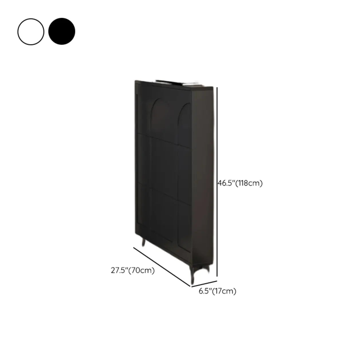 Modern Rectangular Metal Black Shoe Cabinet