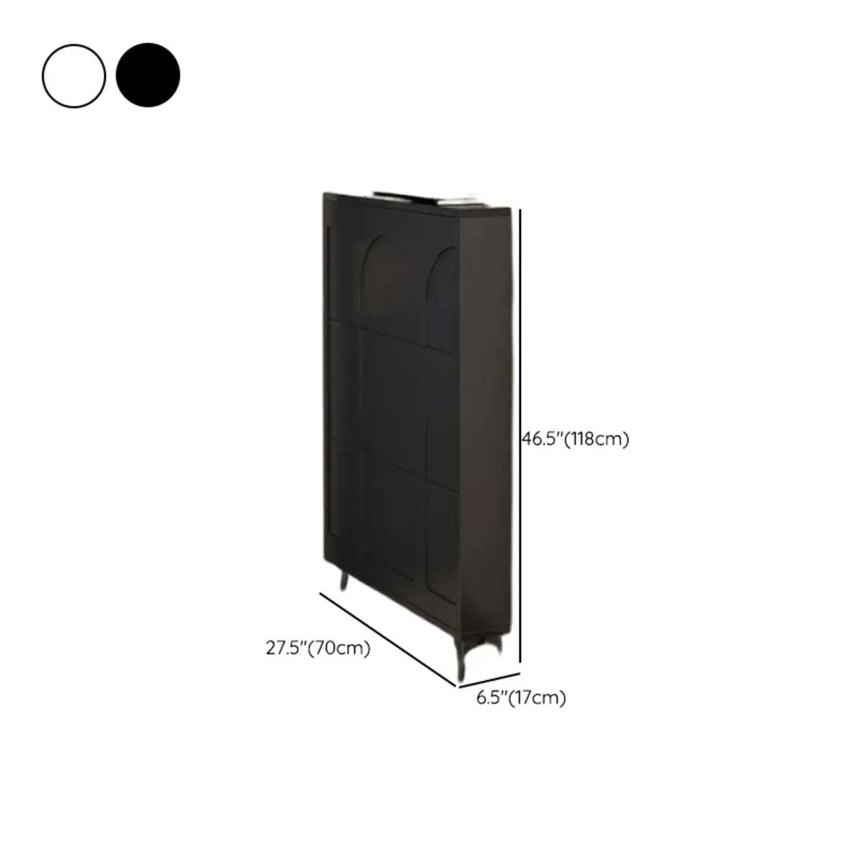 Modern Rectangular Metal Black Shoe Cabinet
