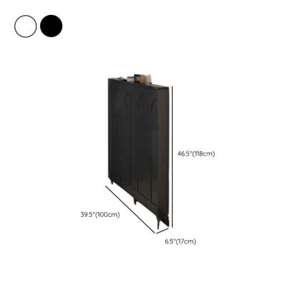 Modern Rectangular Metal Black Shoe Cabinet