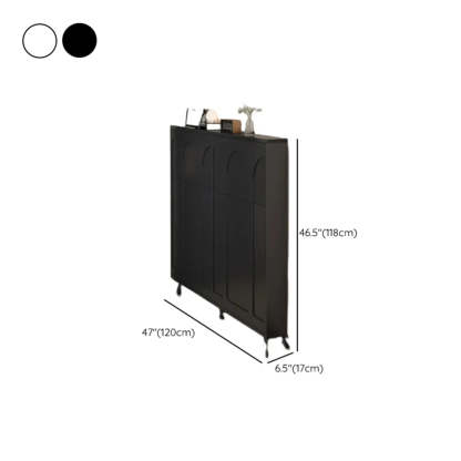 Modern Rectangular Metal Black Shoe Cabinet