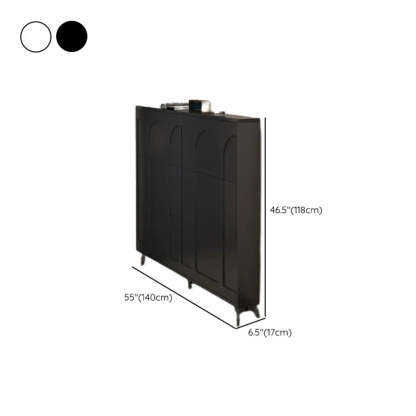 Modern Rectangular Metal Black Shoe Cabinet