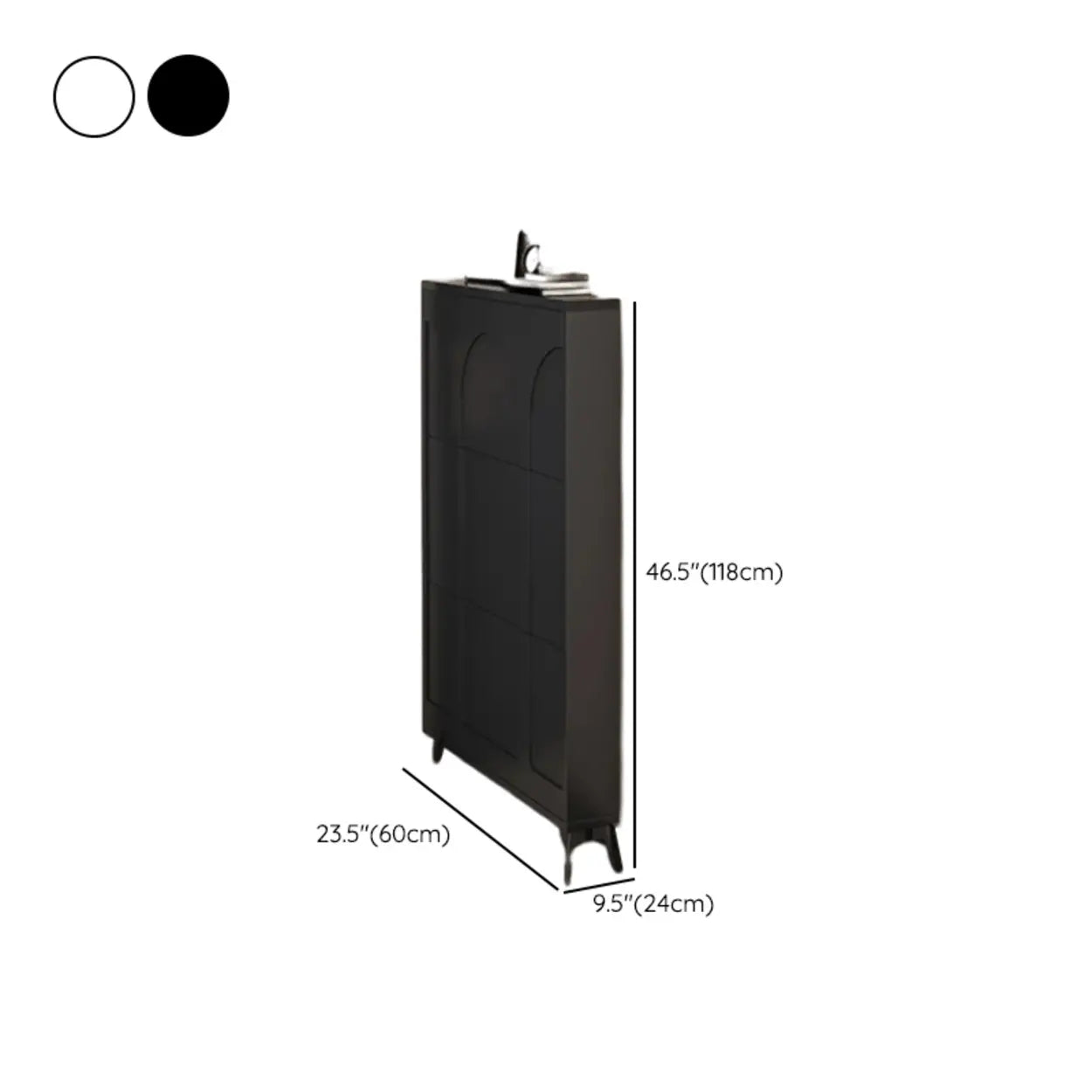 Modern Rectangular Metal Black Shoe Cabinet