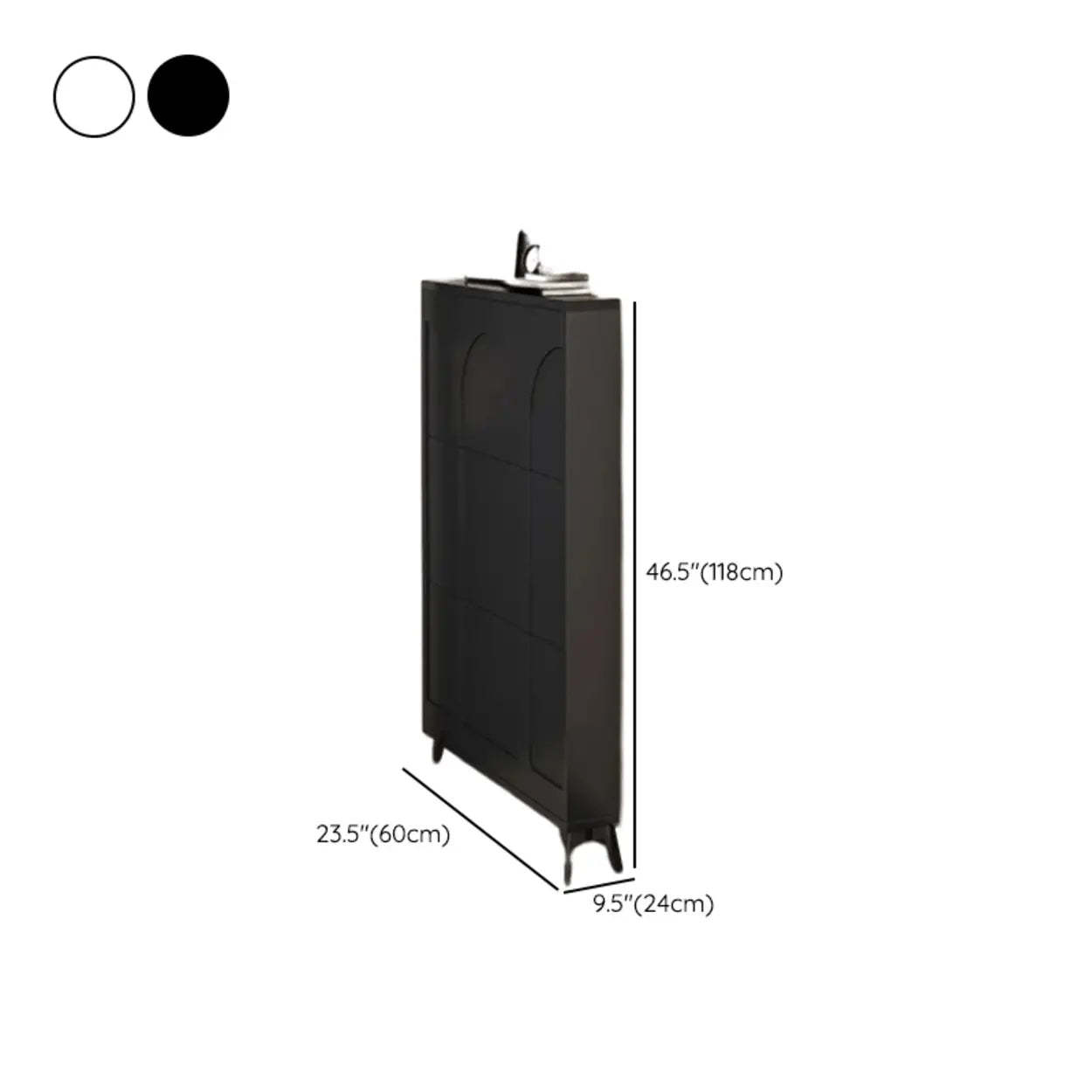 Modern Rectangular Metal Black Shoe Cabinet