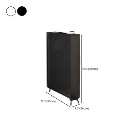 Modern Rectangular Metal Black Shoe Cabinet