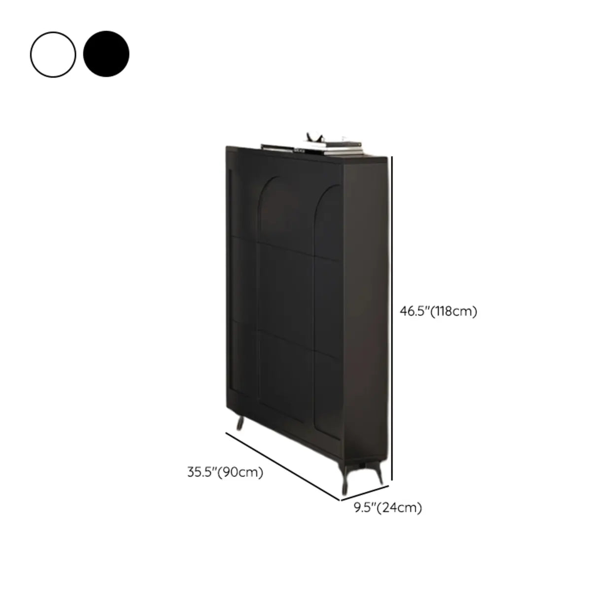 Modern Rectangular Metal Black Shoe Cabinet