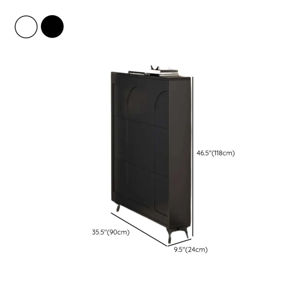 Modern Rectangular Metal Black Shoe Cabinet