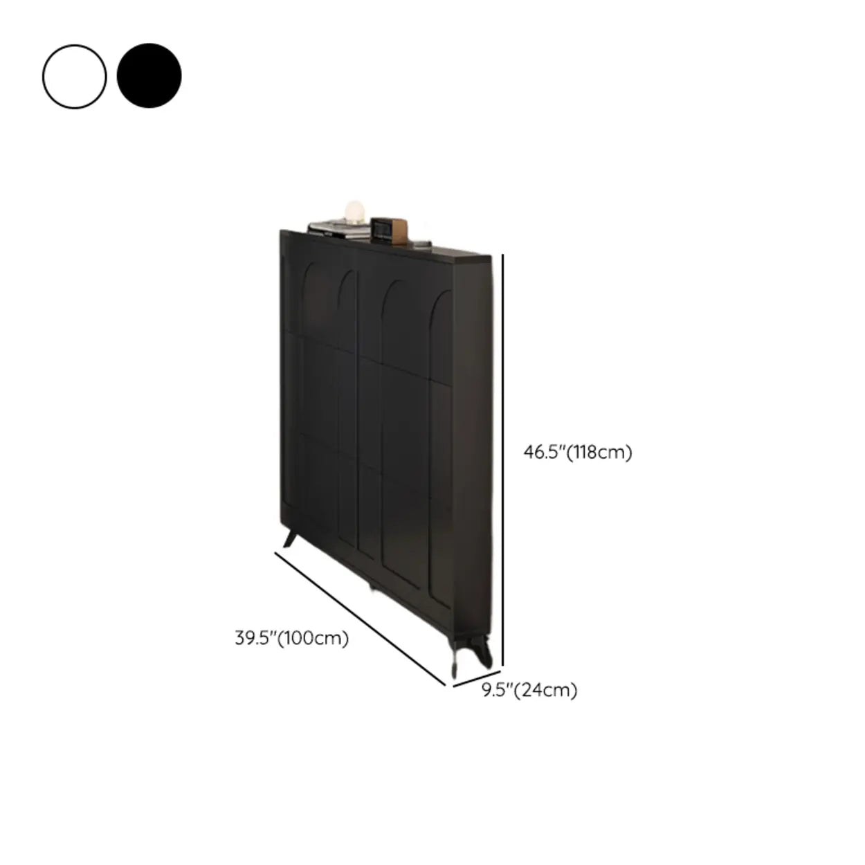 Modern Rectangular Metal Black Shoe Cabinet