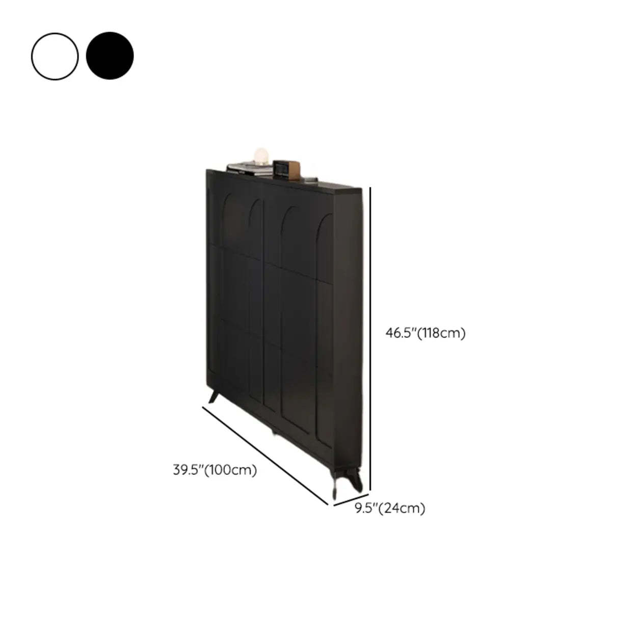 Modern Rectangular Metal Black Shoe Cabinet