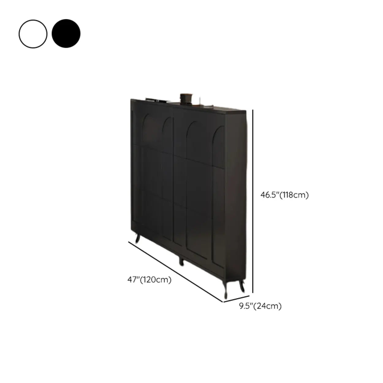 Modern Rectangular Metal Black Shoe Cabinet