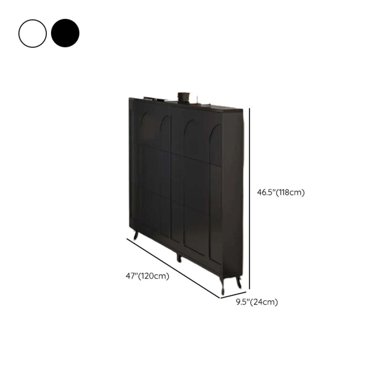 Modern Rectangular Metal Black Shoe Cabinet