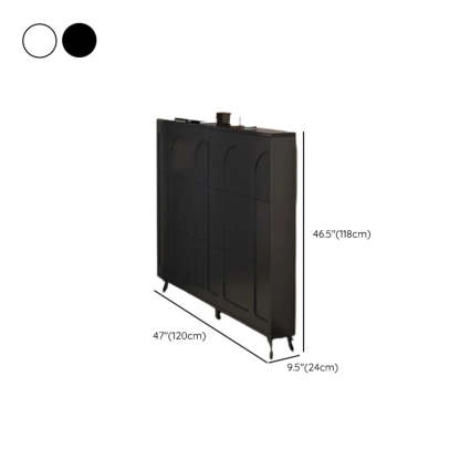 Modern Rectangular Metal Black Shoe Cabinet