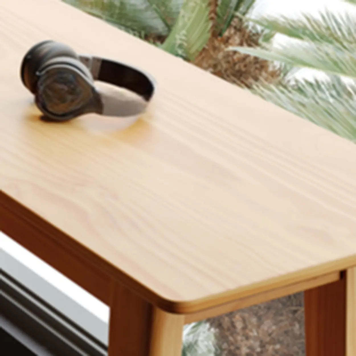 Rectangular Wood Bar Table with Footrest