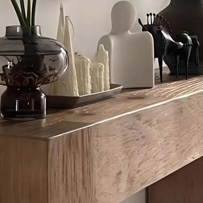 Modern Rectangular Pine Sled-Base Console Table