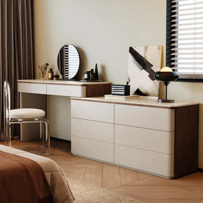 Modern Rectangular Polymer Gray Mirror Makeup Vanity