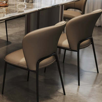 Modern Rectangular Stone Black Metal Dining Table